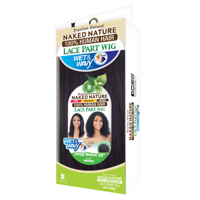 Shake N Go Naked Nature 100% Human Hair Wet & Wavy Lace Part Wig - DEEP WAVE 18 - Image 3