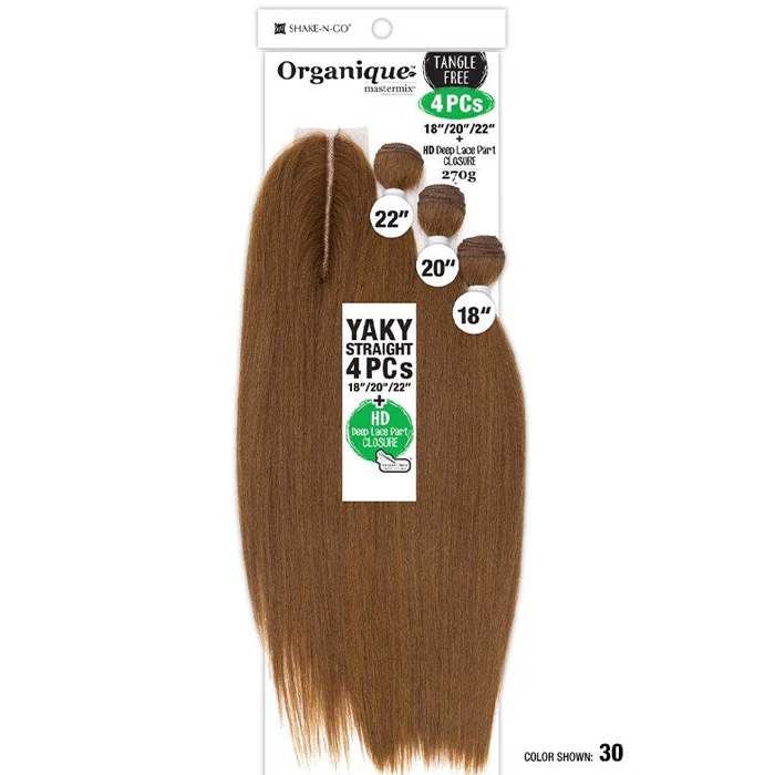 Shake-N-Go Organique Mastermix Weave - YAKY STRAIGHT 4PCS 18/20/22"+ CLOSURE - Image 5