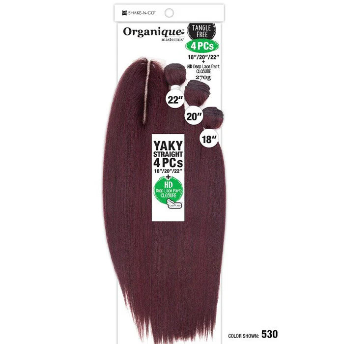Shake-N-Go Organique Mastermix Weave - YAKY STRAIGHT 4PCS 18/20/22"+ CLOSURE - Image 7