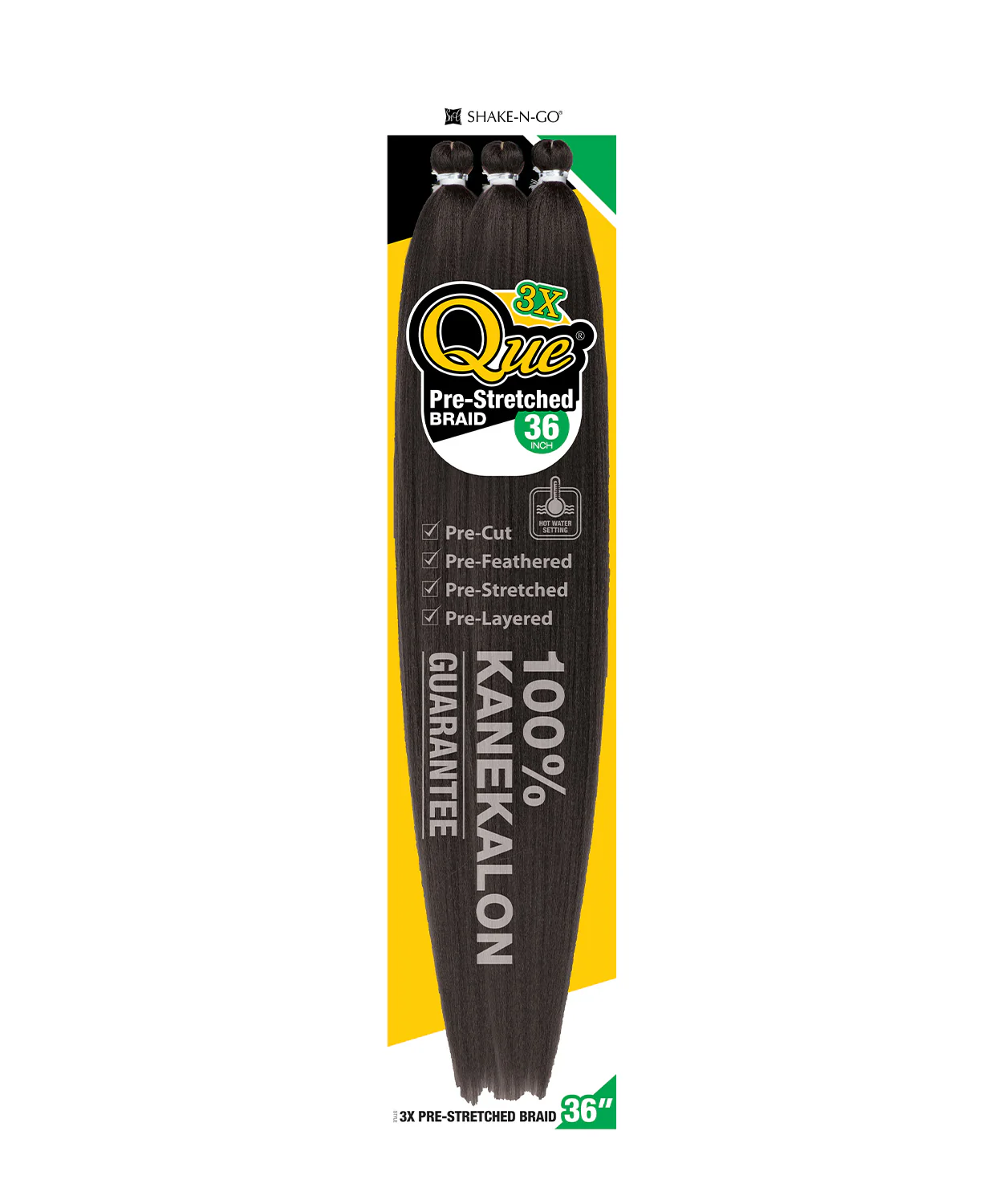 Shake-N-Go Que 100% Kanekalon Crochet Pre-Stretched Braid 36"
