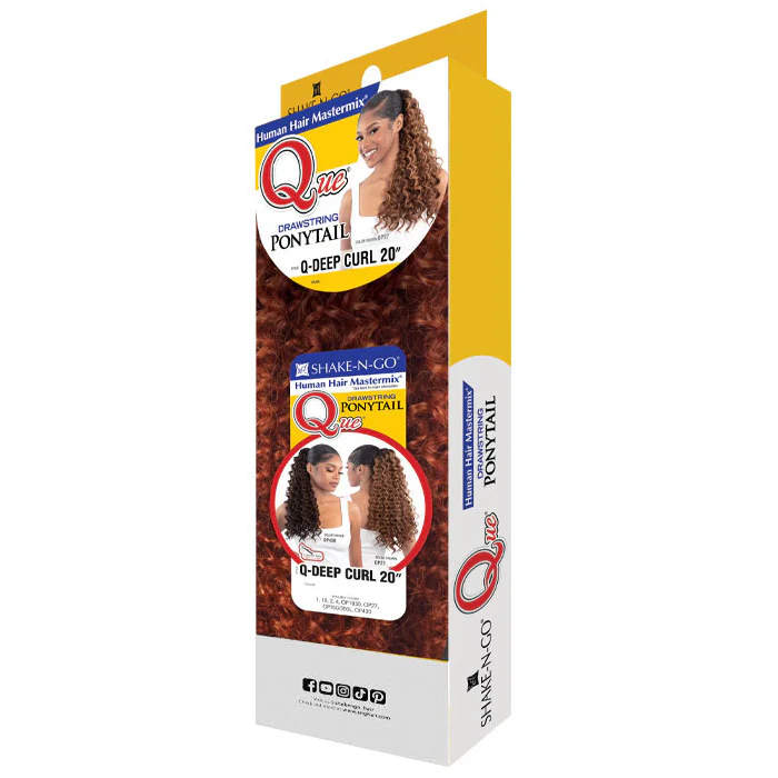 Shake N Go Que Drawstring Ponytail - Q-DEEP CURL 20" - Image 3
