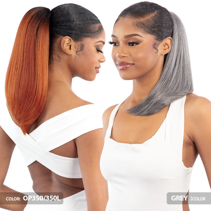 Shake N Go Que Human Hair Blend Drawstring Ponytail - Q-STRAIGHT 14" - Image 2