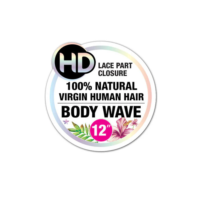 Shake N Go Ibiza 100% Natural Virgin Human Hair HD Lace Closure - 2.25" X 4.5" BODY WAVE 12" - Image 3