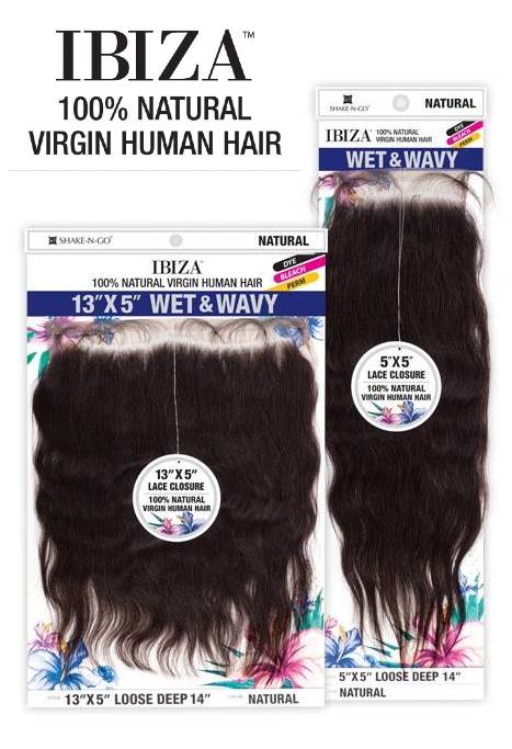Shake N Go Virgin Human Hair Wet & Wavy 5x5 Lace Closure Ibiza DEEP CURL 10-16" - Image 2