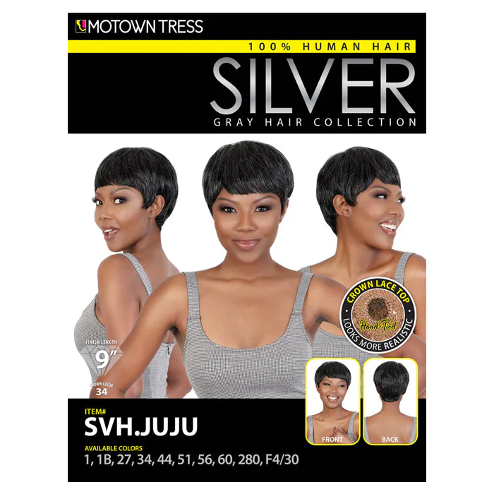 Silver Collection by Motown Tress 100% Human Hair Full Wig - SVH.JUJU - Image 4