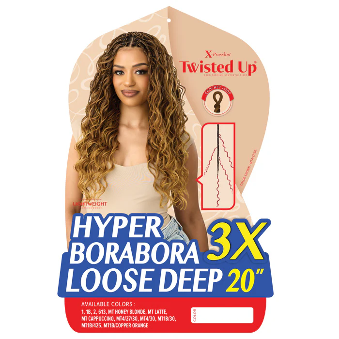 Twisted Up X-Pression By Outre Pre-Loop Crochet Braid - HYPER BORABORA LOOSE DEEP 20" 3X - Image 2