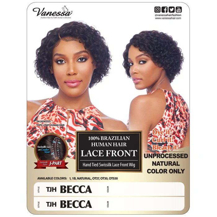 Vanessa 100% Brazilian Human Hair J-Part Swissilk Lace Front Wig - TJH BECCA - Image 4