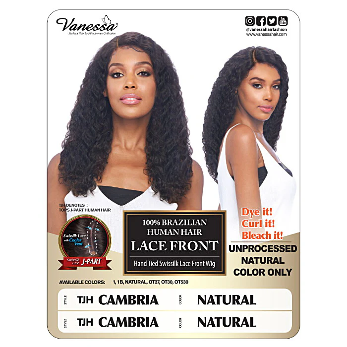 Vanessa 100% Brazilian Human Hair Swiss Lace Front Wig TJH CAMBRIA - Image 5
