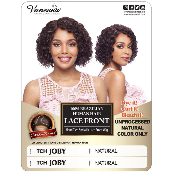 Vanessa 100% Brazilian Human Hair Swissilk Deep Part Lace Front Wig - TCH JOBY - Image 4