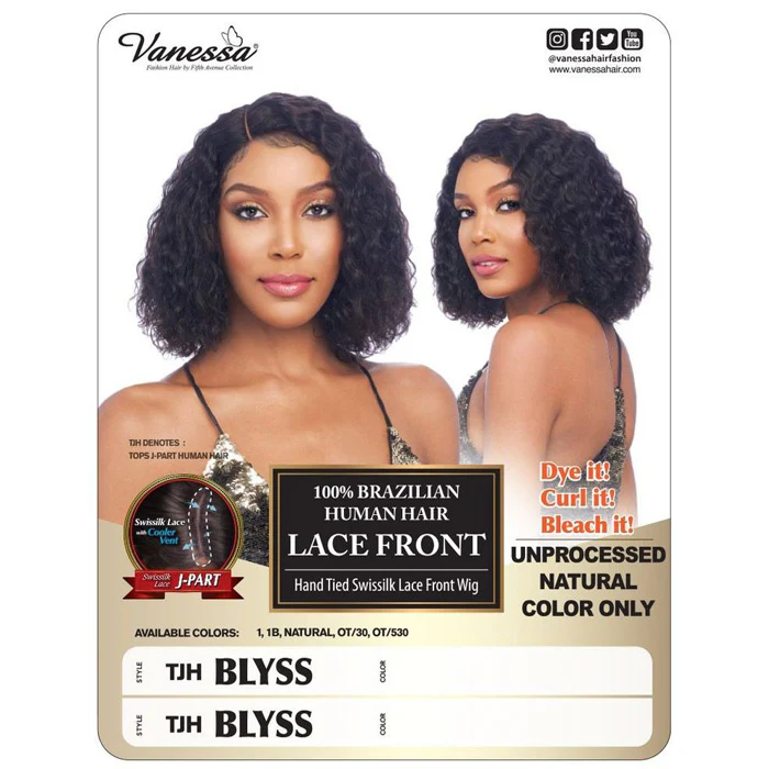 Vanessa 100% Brazilian Human Hair Swissilk Deep Part Lace Front Wig - TJH BLYSS - Image 4