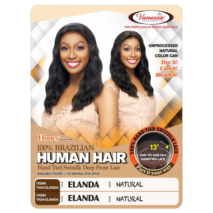 Vanessa 100% Unprocessed Human Hair 13X4 Swissilk Lace Frontal Wig - TH34 ELANDA - Image 4