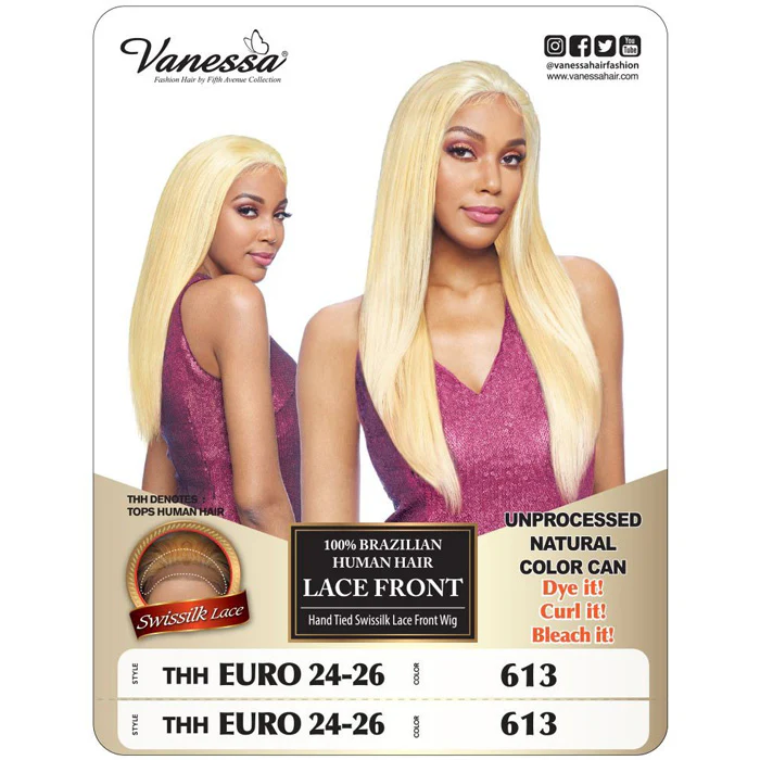 Vanessa 100% Unprocessed Human Hair Swissilk Lace Front Wig - THH EURO 24-26 - Image 3