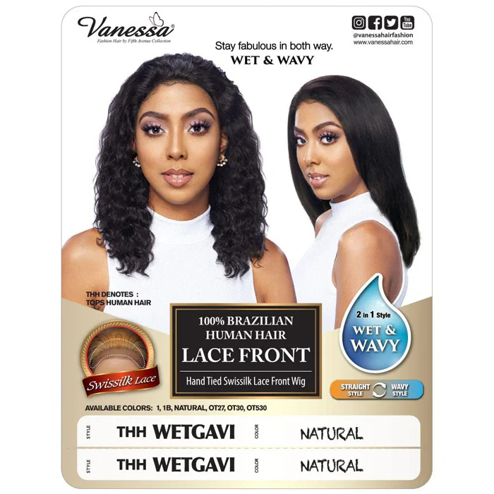 Vanessa 100% Unprocessed Human Hair Swissilk Lace Front Wig - WETGAVI - Image 3