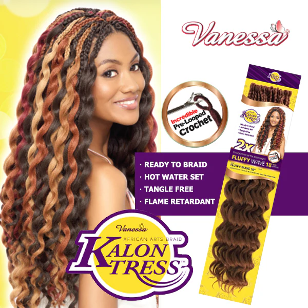 Vanessa Crochet Braid 2X African Arts Kalontress FLUFFY WAVE 18 Inch - Image 3