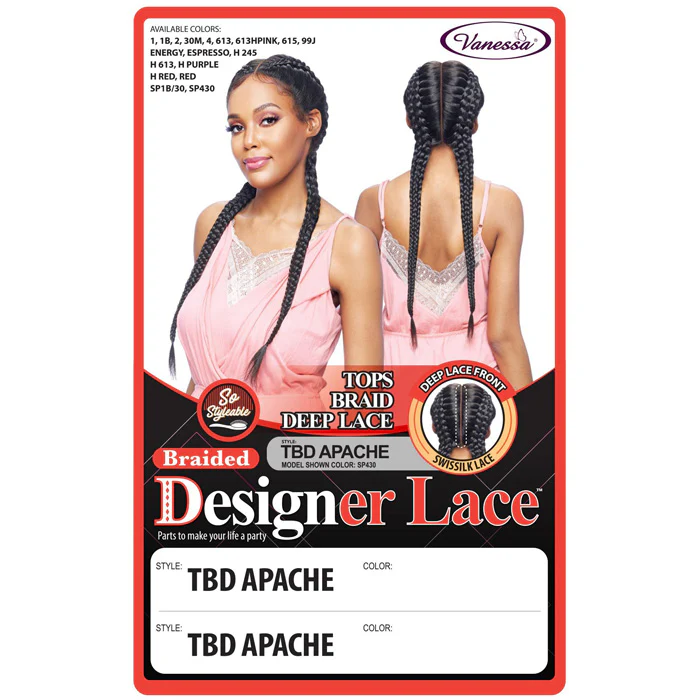 Vanessa Designer Lace Tops Braid Deep Part Lace Front Wig - TBD APACHE - Image 3