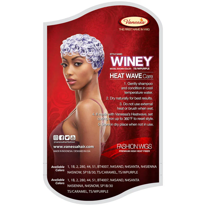 Vanessa Fashion Full Wig  - WINEY - Image 5