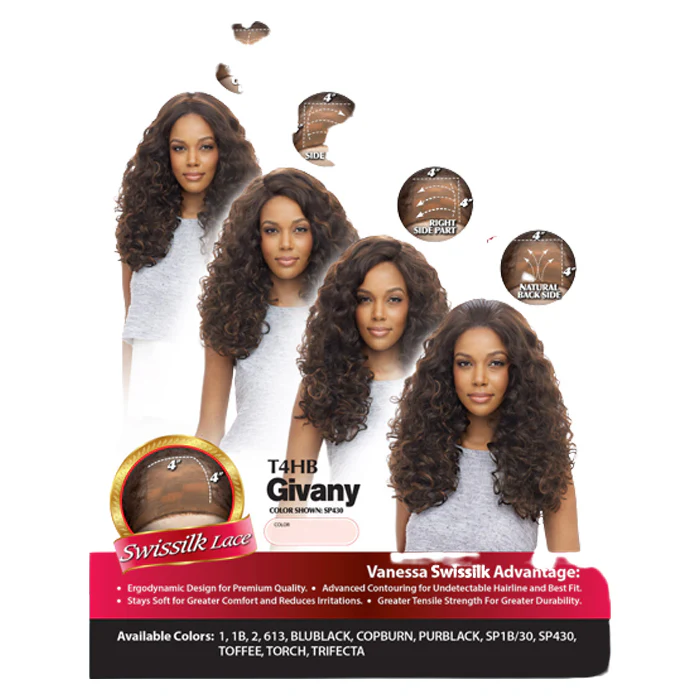 Vanessa Honey-4 Brazilian Human Hair Blend 4x4 Swissilk Lace Front Wig - T4HB GIVANY - Image 6