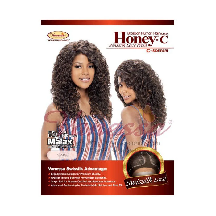 Vanessa Honey C Brazilian Human Hair Blend Deep Parting Lace Front Wig - TCHB MALAX - Image 5