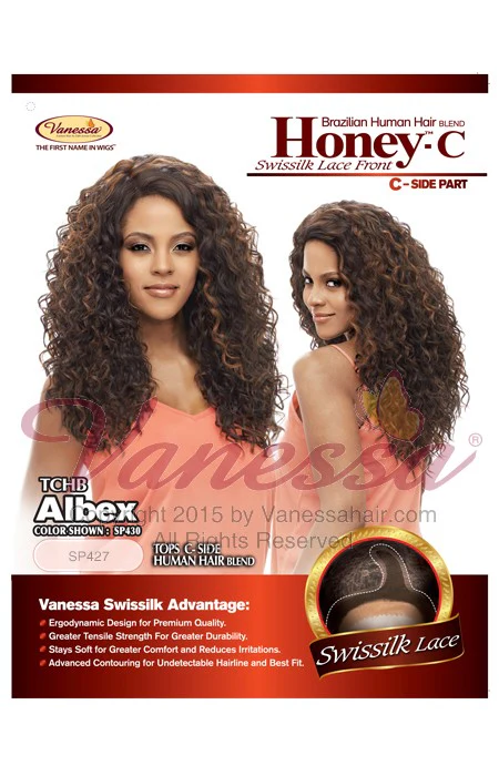 Vanessa Honey C Brazilian Human Hair Blend Lace Front Wig TCHB ALBEX - Image 5
