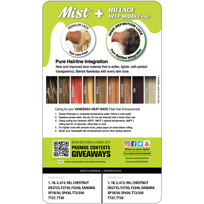 Vanessa Mist HD Deep Middle Lace Part Wig - TESA 38 - Image 4