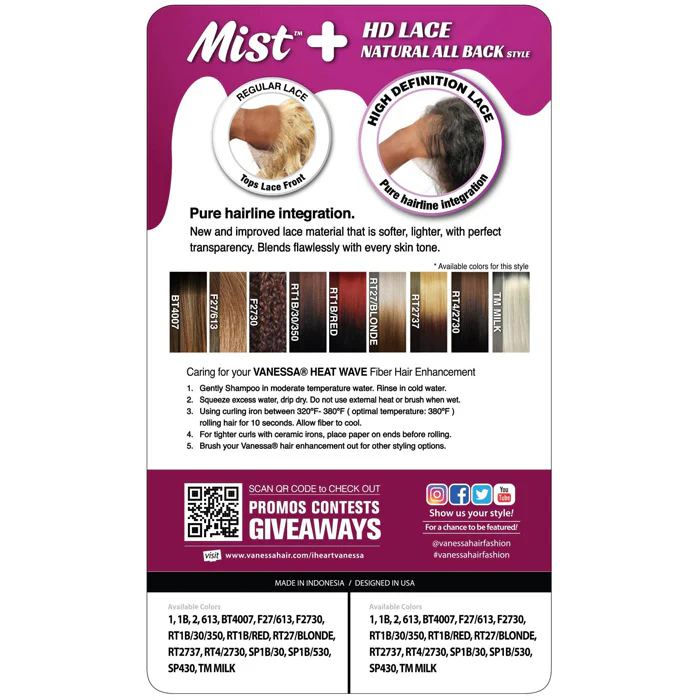 Vanessa Mist HD Natural All Back Lace Part Wig - KORY - Image 4