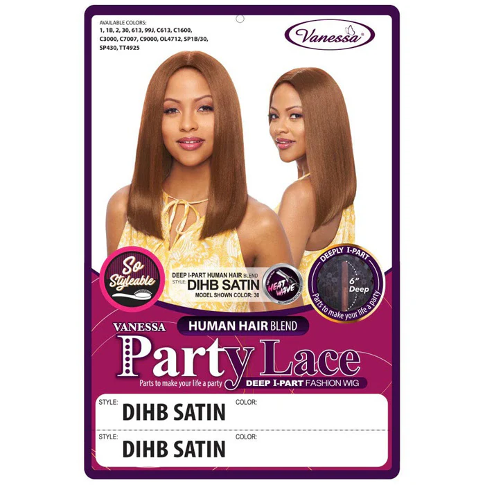 Vanessa Party Lace Deep I Part Human Hair Blend Wig DIHB SATIN - Image 4