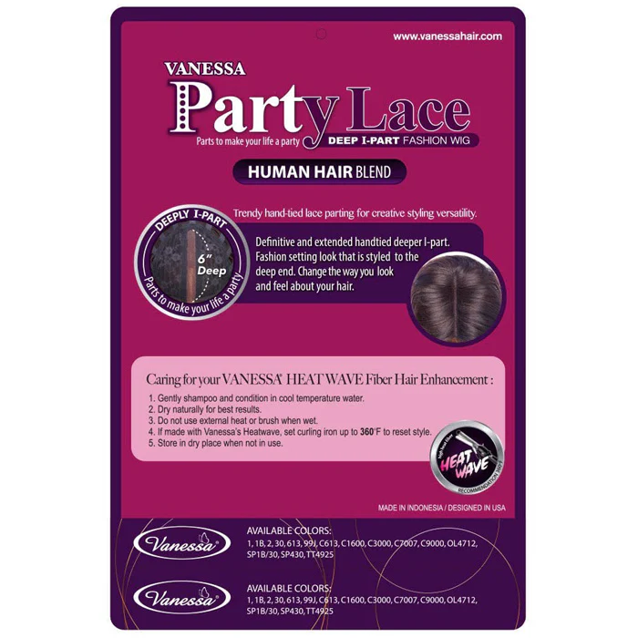 Vanessa Party Lace Deep I Part Human Hair Blend Wig DIHB SATIN - Image 5