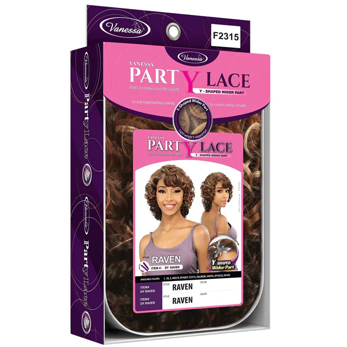 Vanessa PartY Lace Y-Shaped Wider Part Lace Wig - RAVEN - Image 4