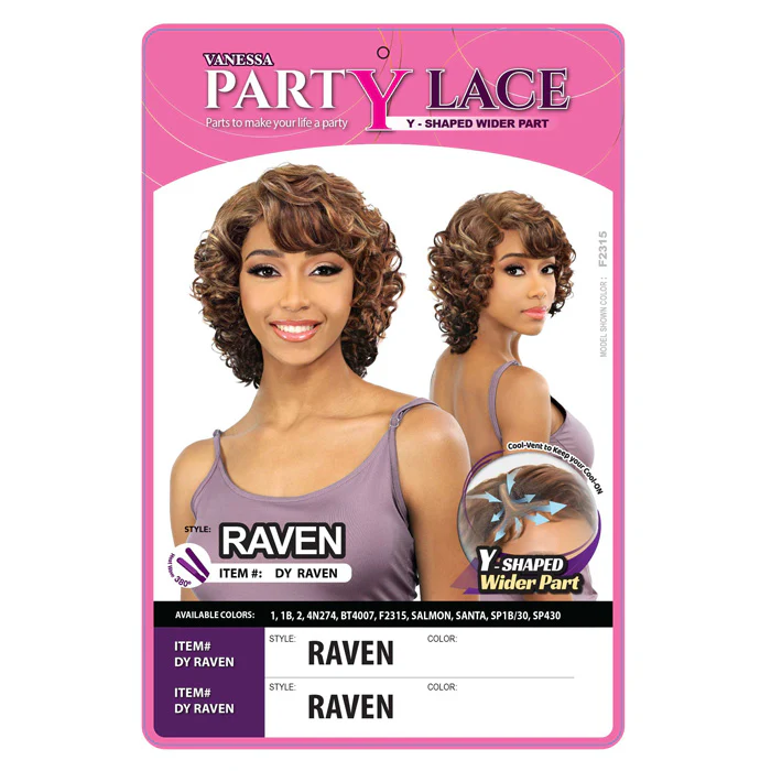 Vanessa PartY Lace Y-Shaped Wider Part Lace Wig - RAVEN - Image 5