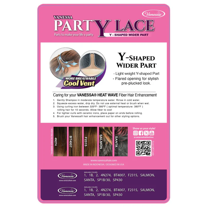 Vanessa PartY Lace Y-Shaped Wider Part Lace Wig - RAVEN - Image 6