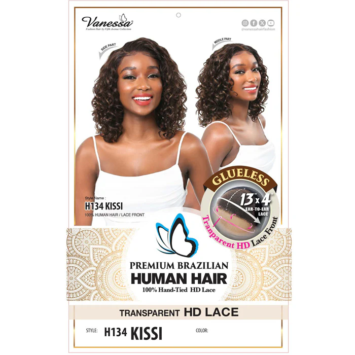 Vanessa Premium Brazilian Glueless 13x4 HD Lace Front Wig - H134 KISSI - 100% Human Hair - Image 3