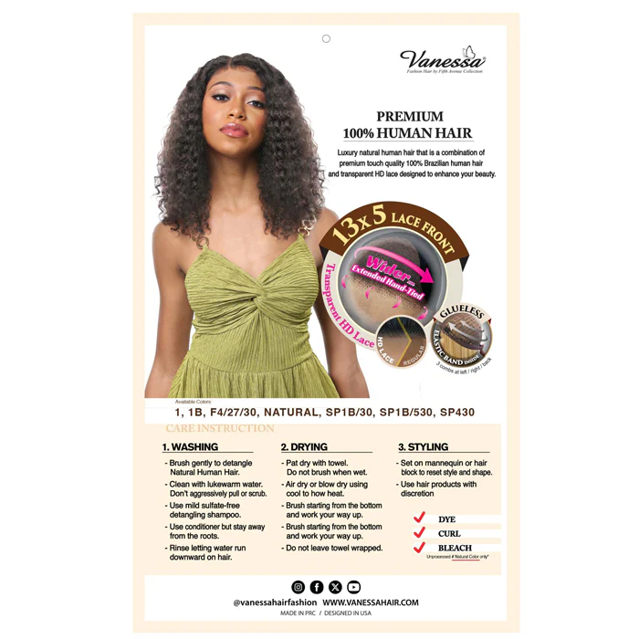 Vanessa Premium Brazilian Human Hair Glueless 13x5 HD Lace Front Wig - RIVIERA - Image 4