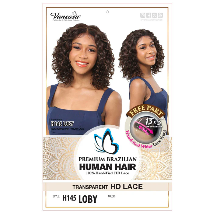 Vanessa Premium Brazilian Human Hair Glueless Hand-Tied 13x5 HD Lace Front Wig - H145 LOBY - Image 3