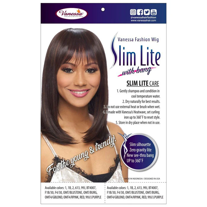 Vanessa Slim Lite with Bang Full Wig - SLB ONE - Image 5