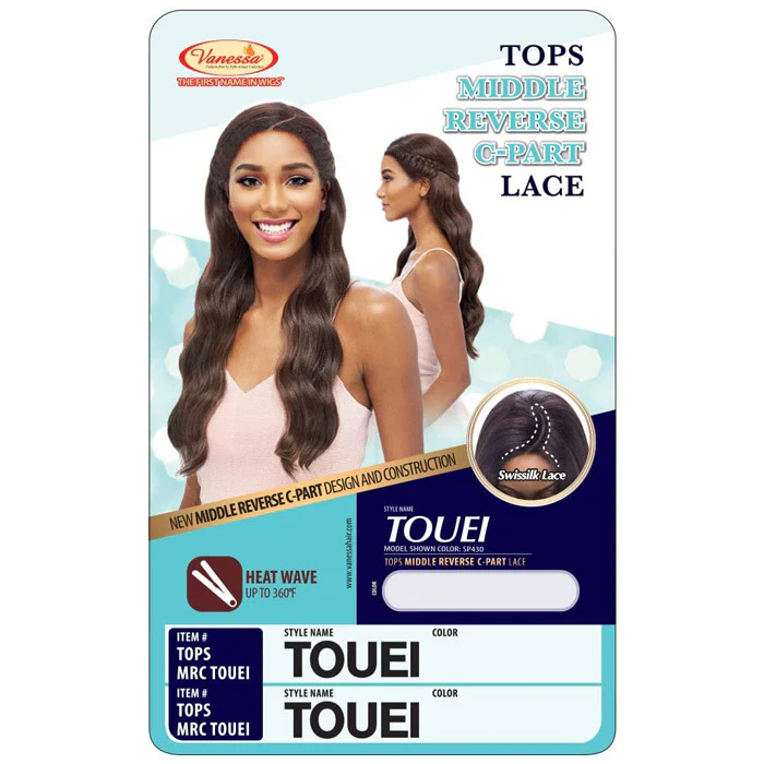 Vanessa Tops Middle Reverse C-Part Swissilk Lace Front Wig - TOUEI - Image 4