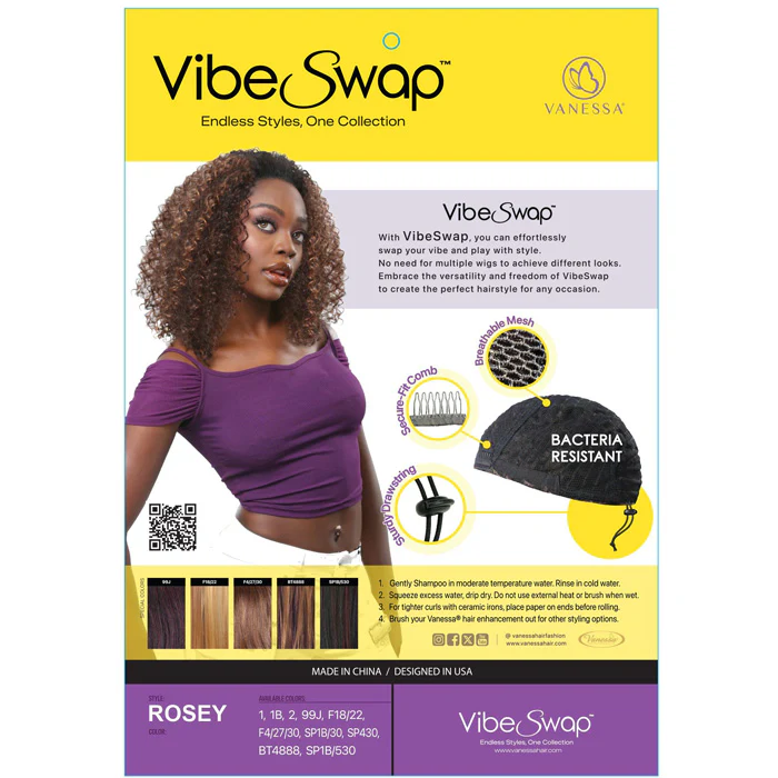 Vanessa Vibe Swap Half Wig - ROSEY - Image 5