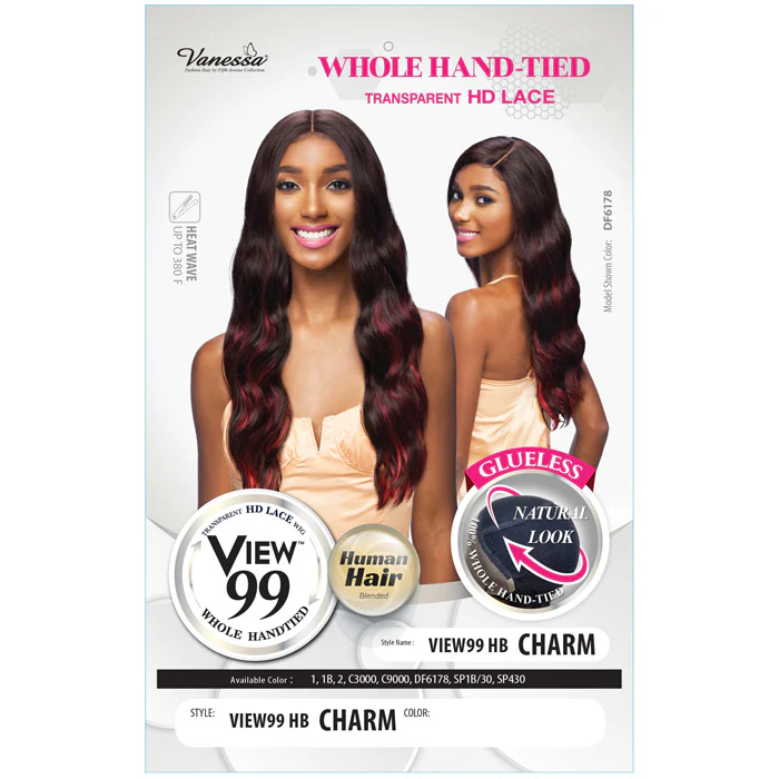 Vanessa View 99 Glueless Whole Hand-Tied Human Hair Blended HD Lace Wig - VIEW 99 HB CHARM - Image 3