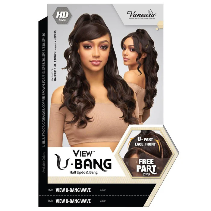 Vanessa View U-Bang Half Updo & Bnag U-Part HD Lace Front Wig - VIEW U-BANG WAVE - Image 4