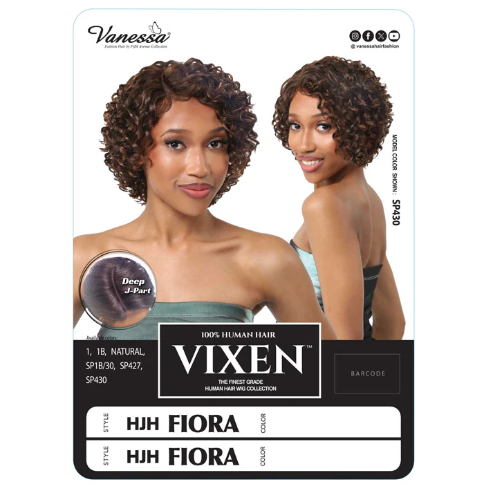 Vanessa Vixen 100% Human Hair Full Wig - FIORA - Deep J-Part - Image 3