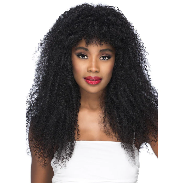 Vivica A Fox 100% Natural Remi Human Hair 26" LAYERED BOHEMIAN CURL WITH BLUNT BANG Wig - Image 2