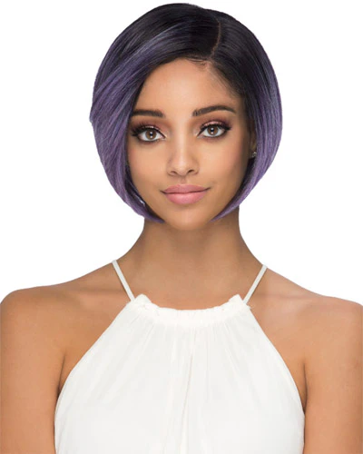 Vivica A. Fox New Futura Fiber 10" LAYERED BOB WITH SWEPT BANG & INVISIBLE SIDE CURVED PART(RIGHT) Wig - ALLEGRA - Image 2