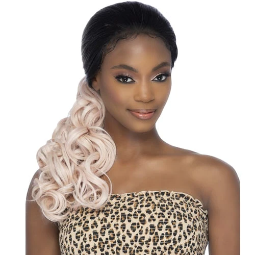 Vivica A Fox Synthetic 22" Body Curl :Low Ponytail with Wrapped Band Lace Wig - LOWPONY