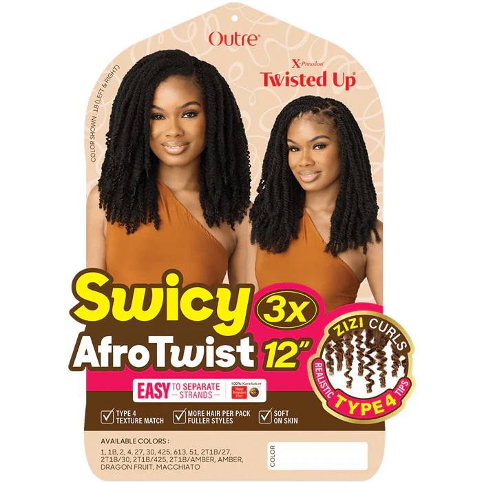X-Pression Twisted Up Crochet Braids - SWICY AFRO TWIST 12" 3X by Outre - Image 3