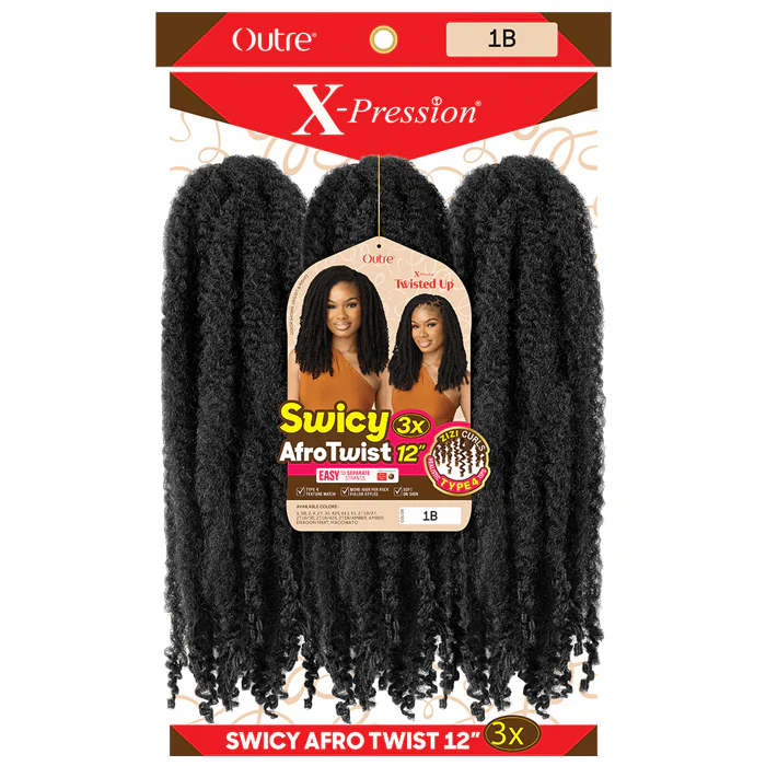 X-Pression Twisted Up Crochet Braids - SWICY AFRO TWIST 12" 3X by Outre - Image 4