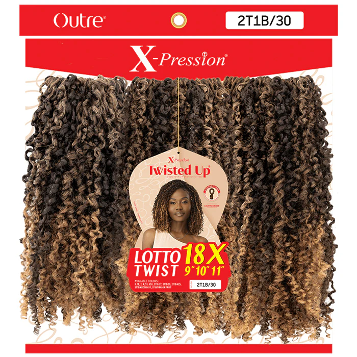 X-Pression Twisted Up Pre-Looped Crochet Braids - LOTTO TWIST 9/10/11" 18X By Outre - Image 3