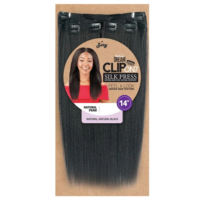 Zury Natural Dream Clip ON 7 Silk Press Weave - NATURAL PERM 14/18 inch - Image 2