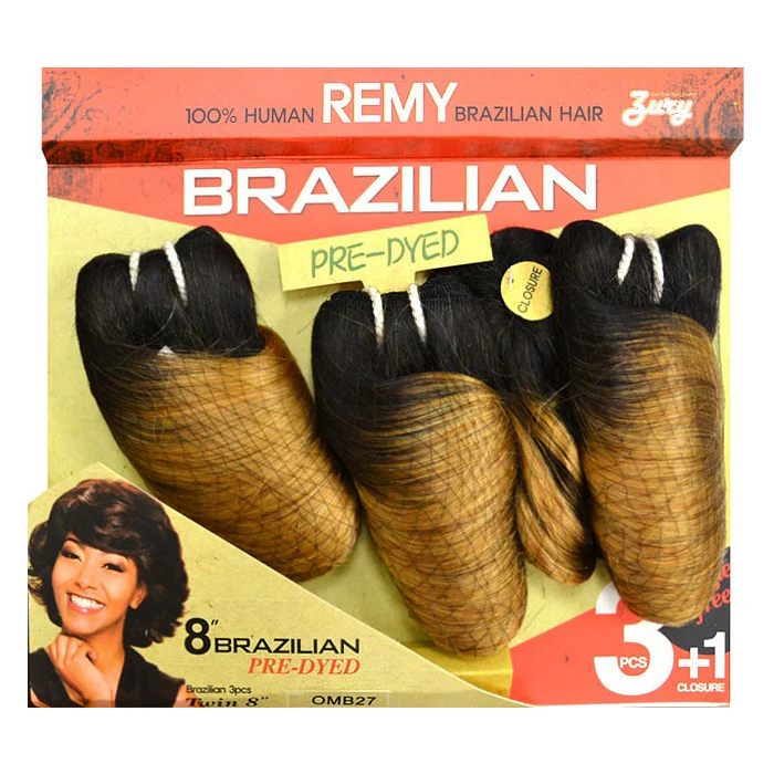 Zury Sis 100% Human Remy Brazilian Weave - TWIN 8" (3 Pcs+1 Closure) - Image 3