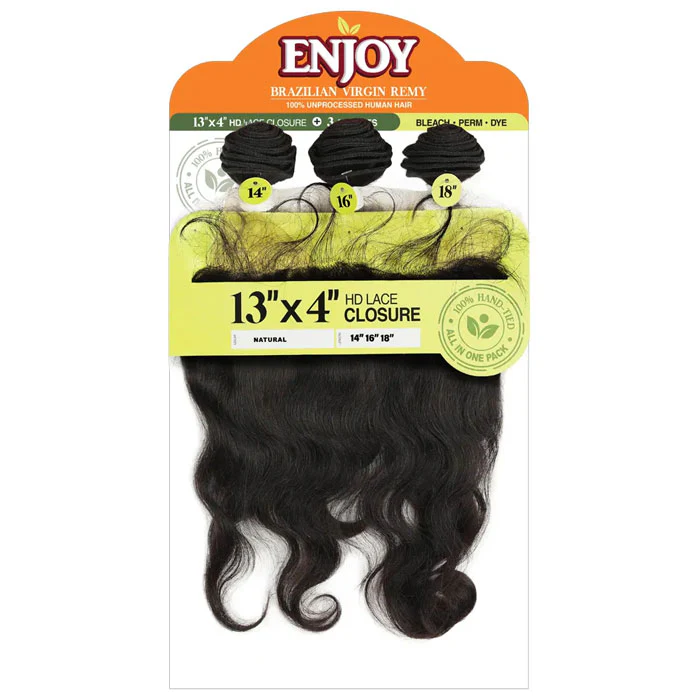 Zury Sis ENJOY 100% Human Hair Weave + 13x4 HD Lace Closure - S-BODY 12"-20"