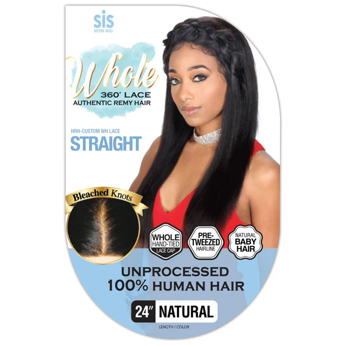 Zury Sis HR Brazilian Remy 100% Virgin Remy Human Hair 360 Whole Lace Wig - STRAIGHT 24" - Image 4