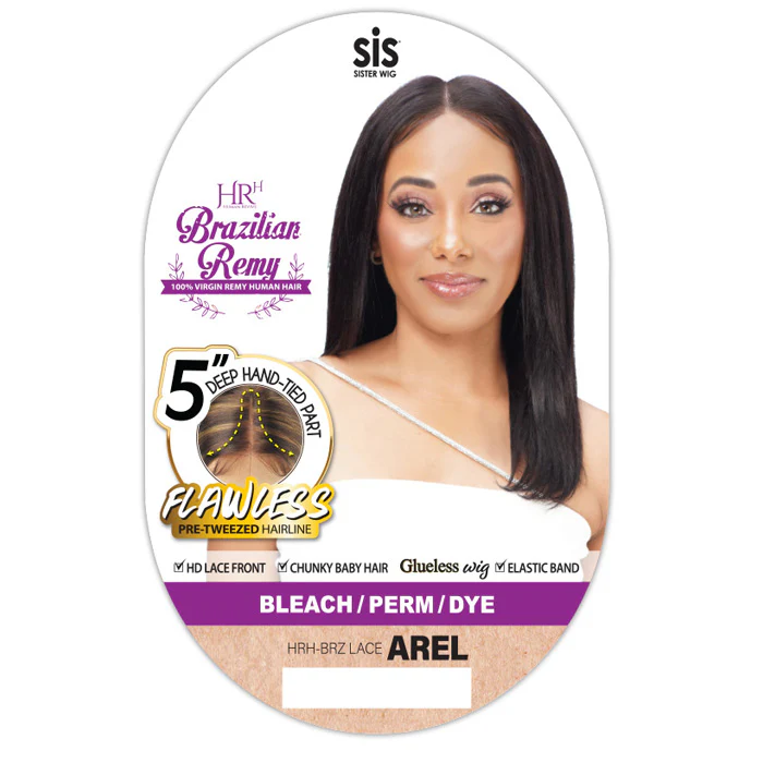 Zury Sis HR Brazilian Remy Glueless HD 5" Deep Hand-Tied Lace Part Wig - AREL - 100% VIRGIN REMY HUMAN HAIR - Image 3